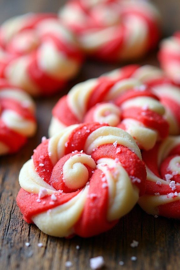 festive candy cane cookies