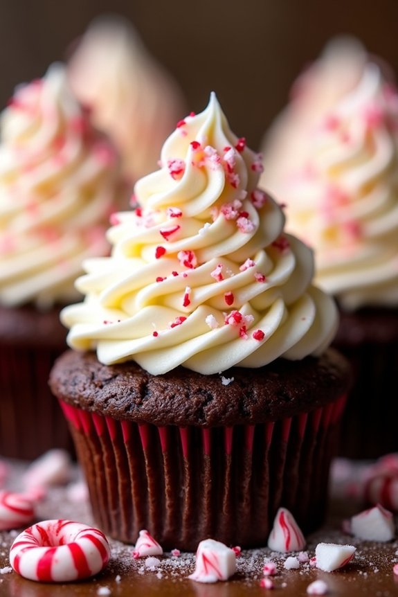 festive candy cane cupcakes