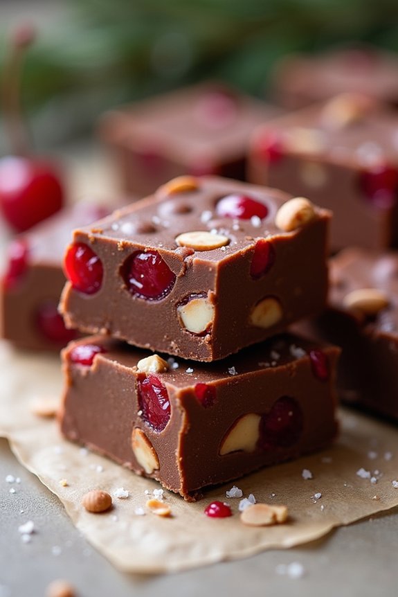 festive cherry almond fudge
