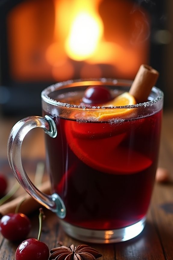 festive cherry almond mulled wine