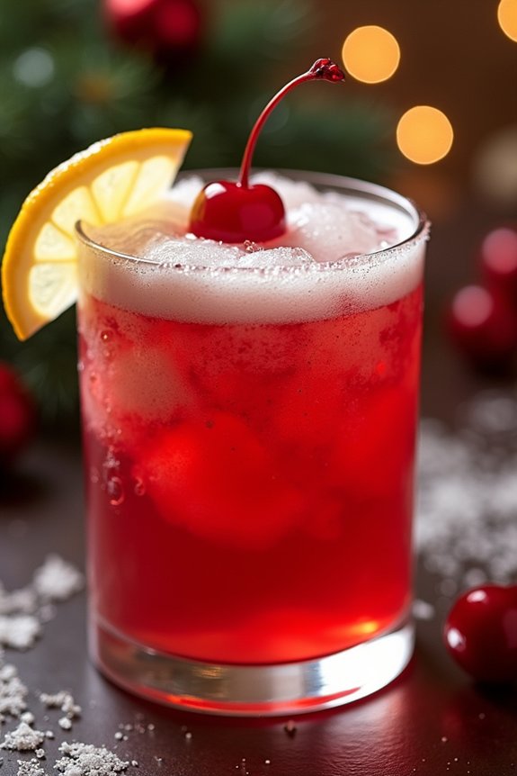 festive cherry amaretto cocktail