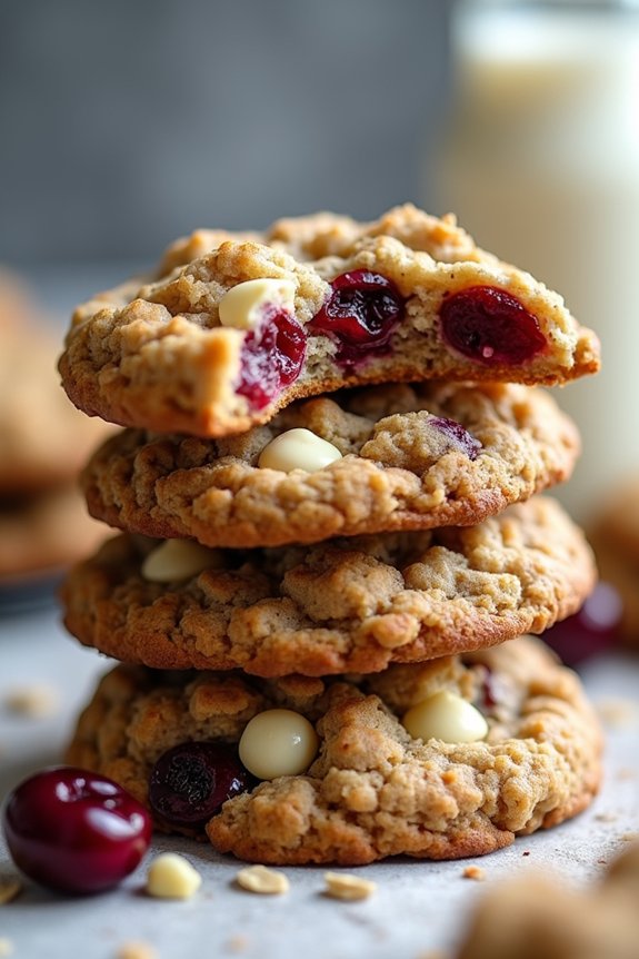 festive cherry white chocolate cookies