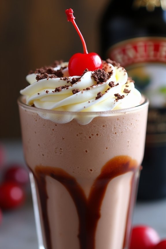 festive chocolate cherry milkshake