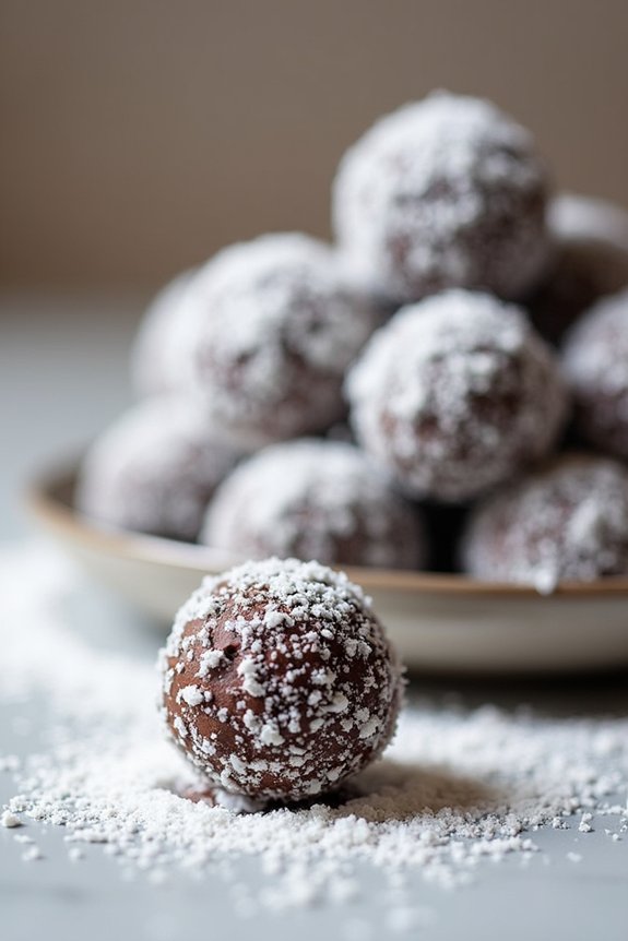 festive chocolate coconut truffles