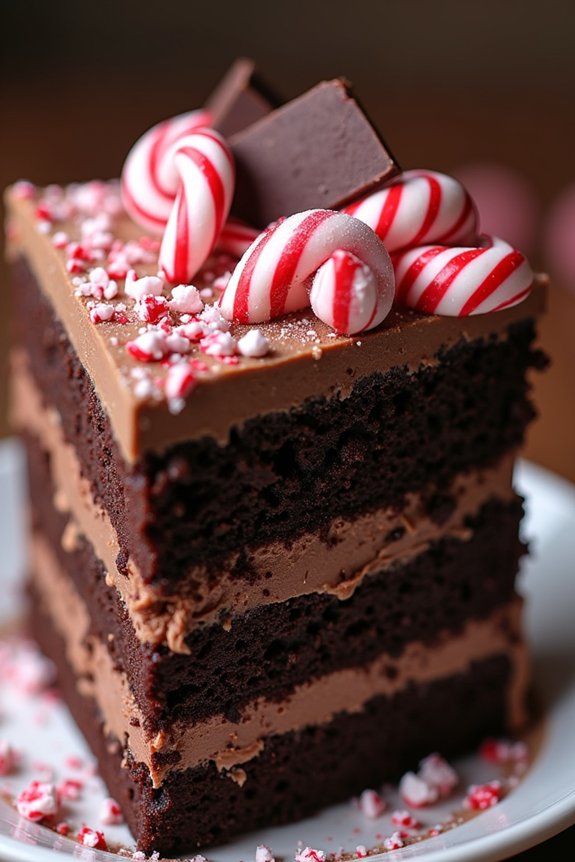 festive chocolate peppermint cake