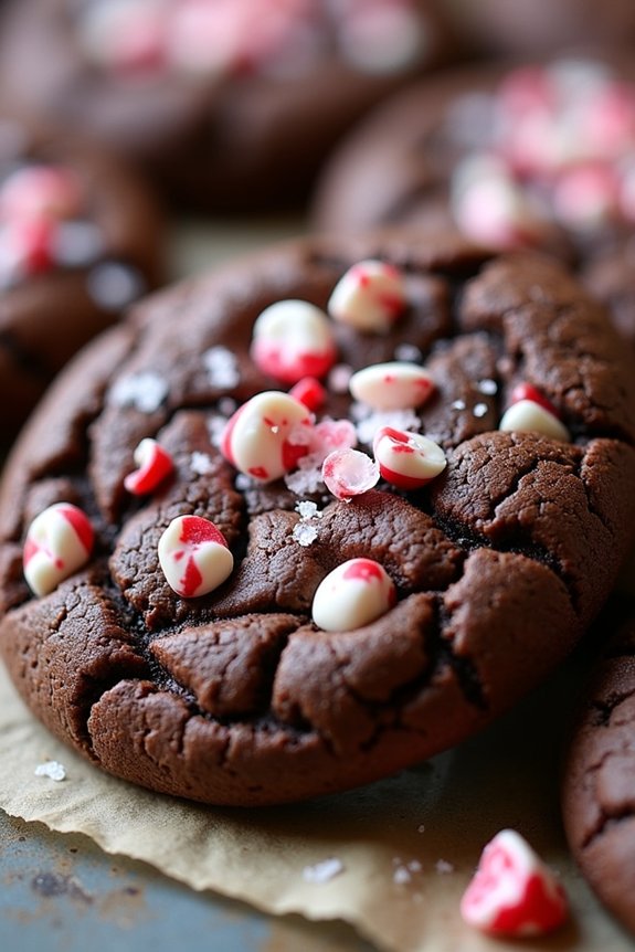 festive chocolate peppermint cookies