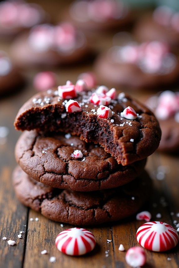 festive chocolate peppermint cookies