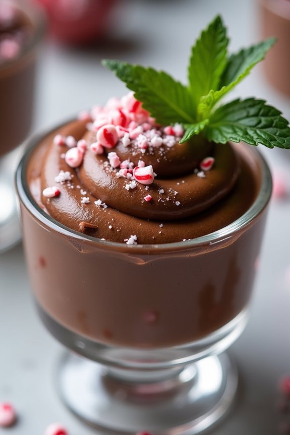 festive chocolate peppermint mousse