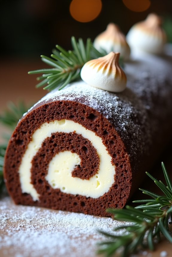 festive chocolate yule log