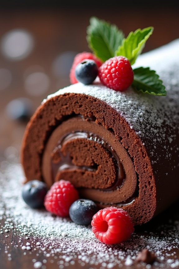 festive chocolate yule log