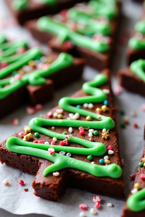 festive christmas tree brownies