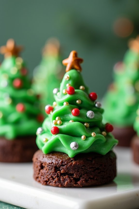 festive christmas tree brownies