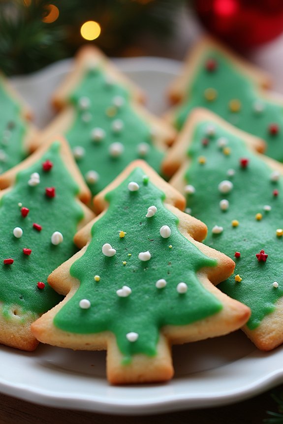 festive christmas tree cookies
