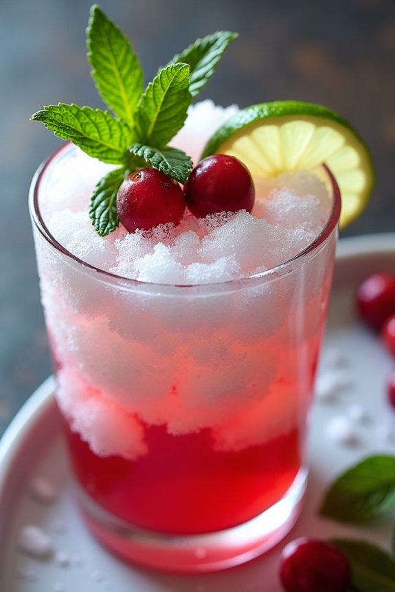 festive coconut cranberry cocktail