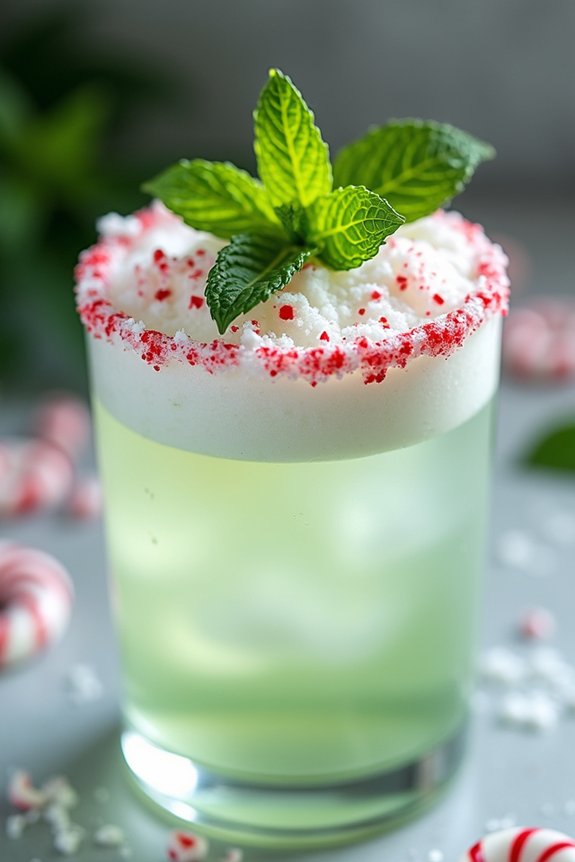 festive coconut peppermint cocktail