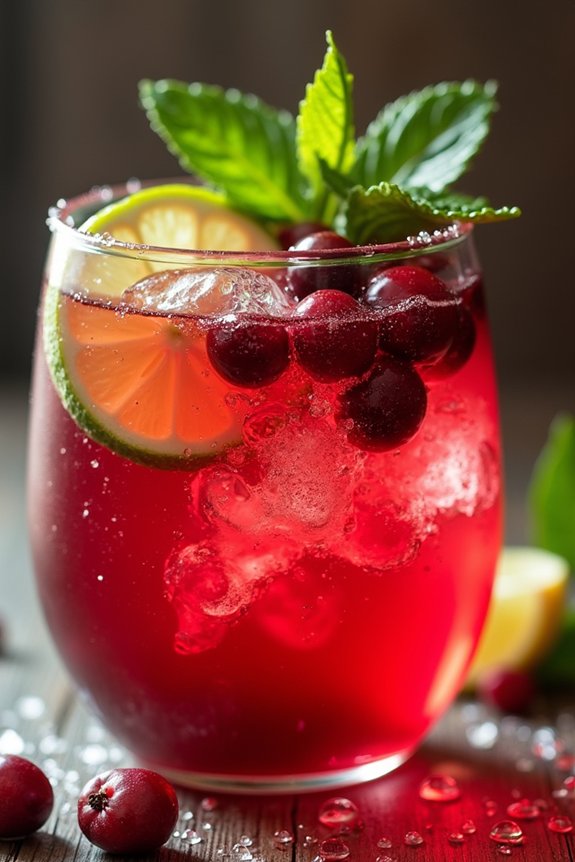 festive cranberry citrus mocktail
