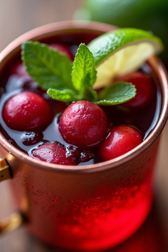 festive cranberry ginger cocktail