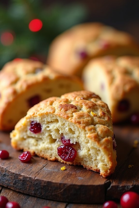 festive cranberry orange scones