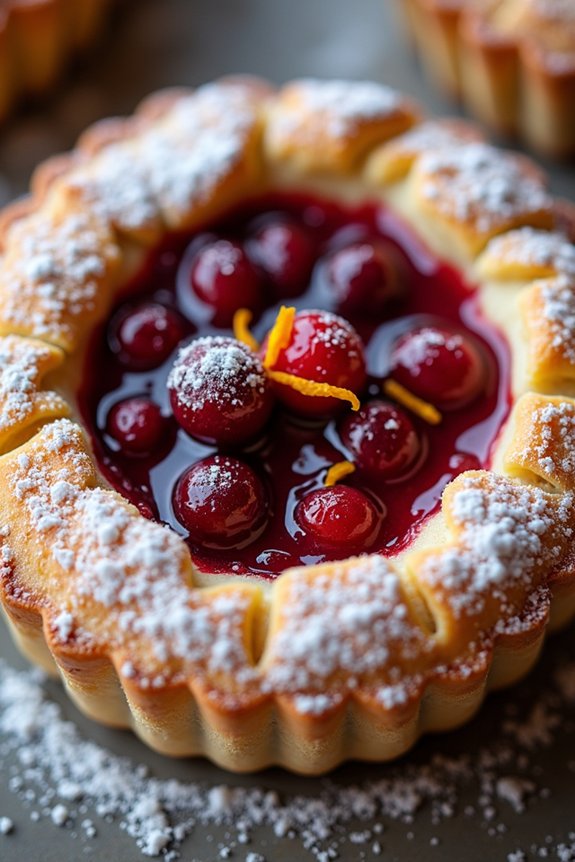 festive cranberry orange tart