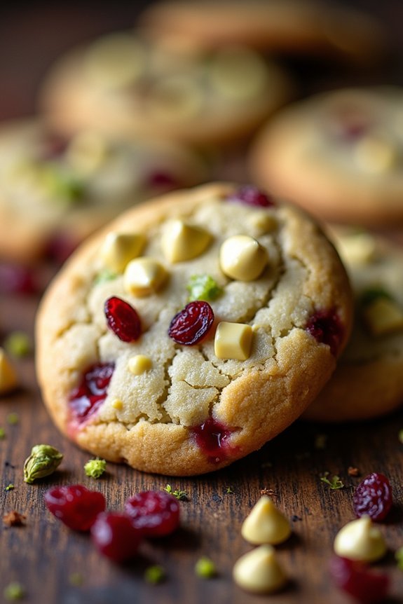 festive cranberry pistachio cookies