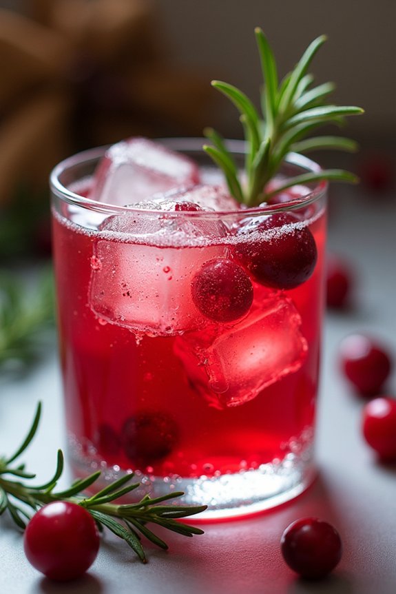 festive cranberry rosemary margarita