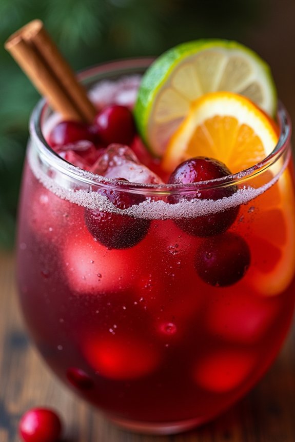 festive cranberry tequila punch