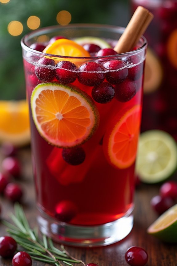 festive cranberry wine cocktail