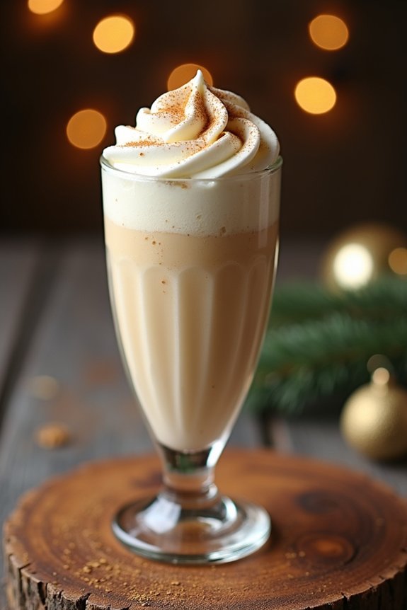 festive creamy eggnog milkshake