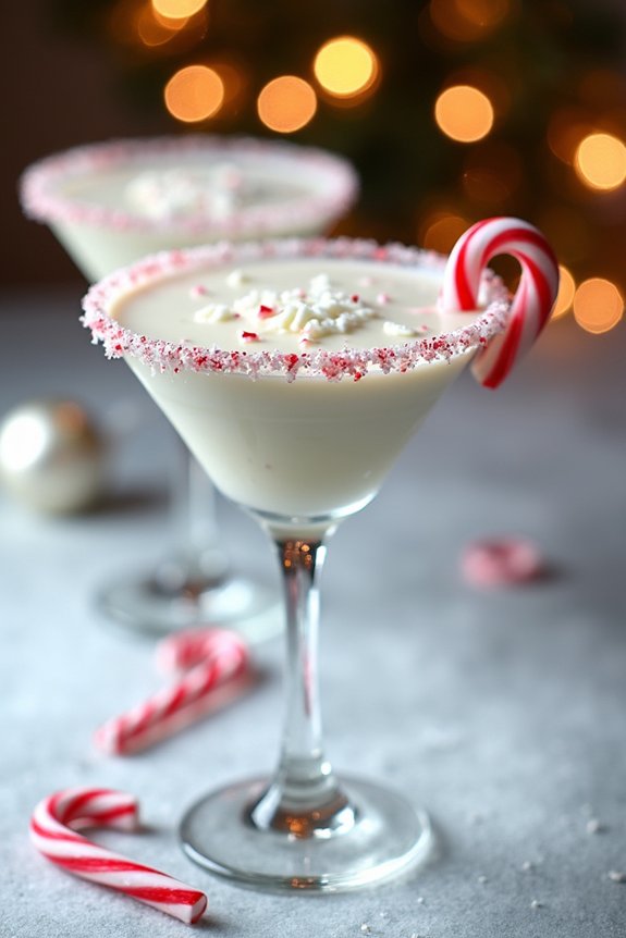 festive creamy peppermint cocktail