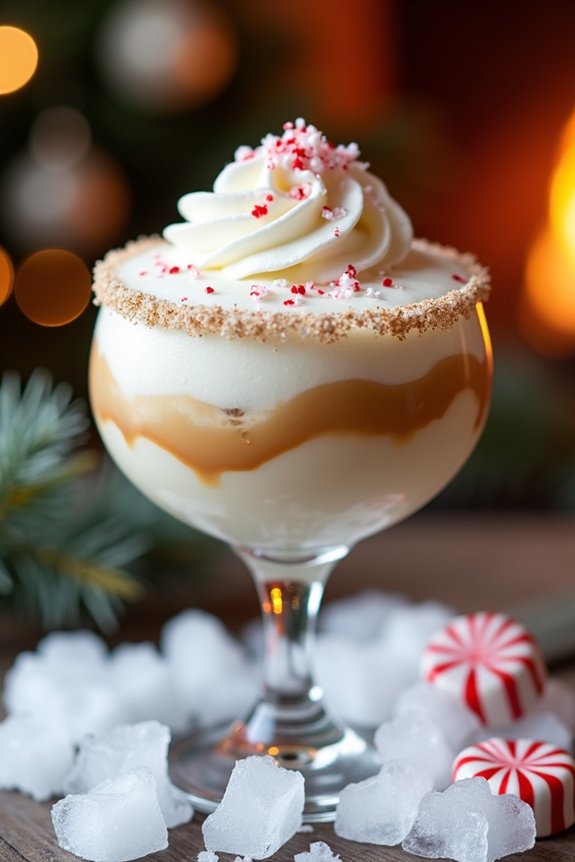 festive creamy peppermint cocktail