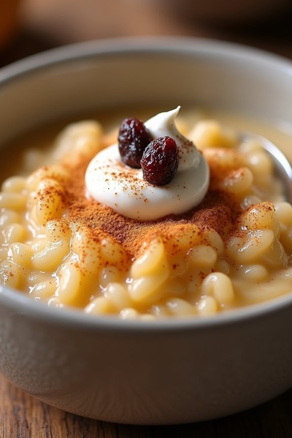 festive crockpot rice pudding