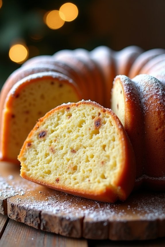 festive eggnog bundt cake