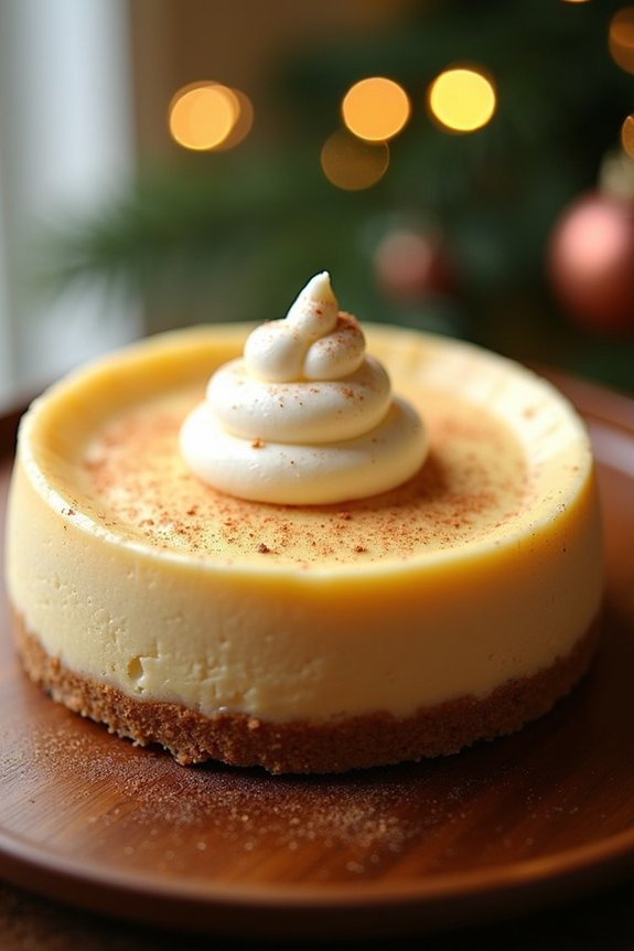 festive eggnog cheesecake delight