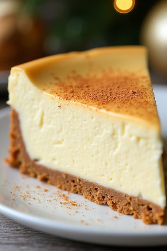 festive eggnog cheesecake recipe