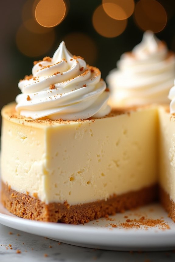 festive eggnog cheesecake recipe
