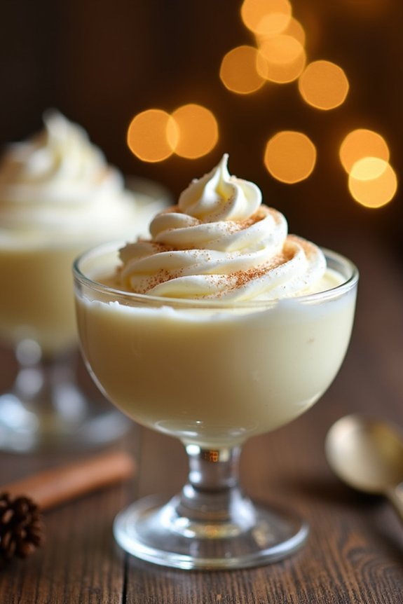 festive eggnog marshmallow mousse