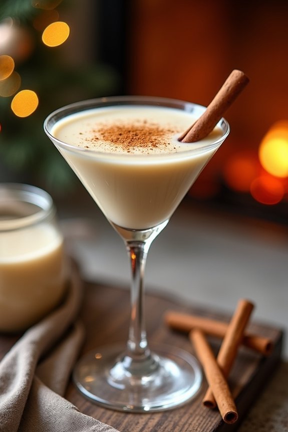 festive eggnog martini recipe