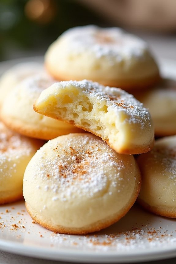 festive eggnog meltaway cookies