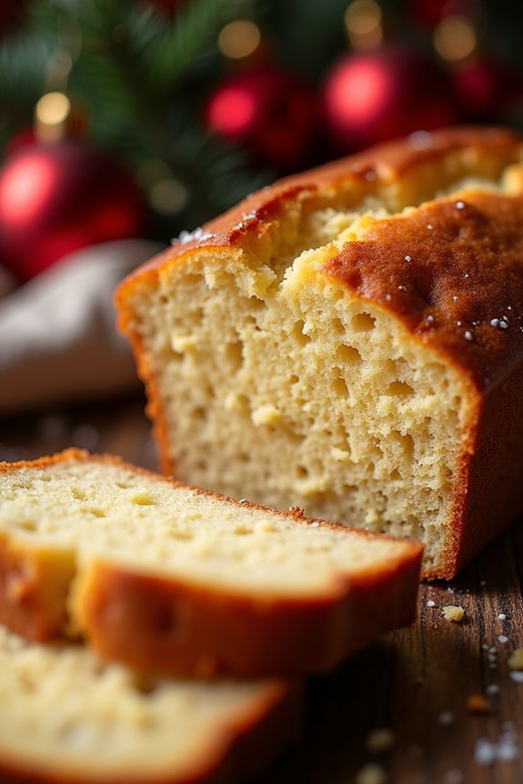 festive eggnog quick bread