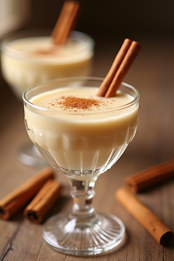 festive eggnog vodka cocktail