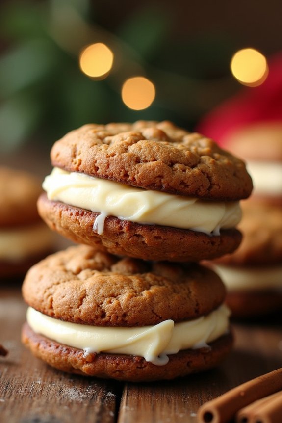 festive gingerbread dessert sandwiches