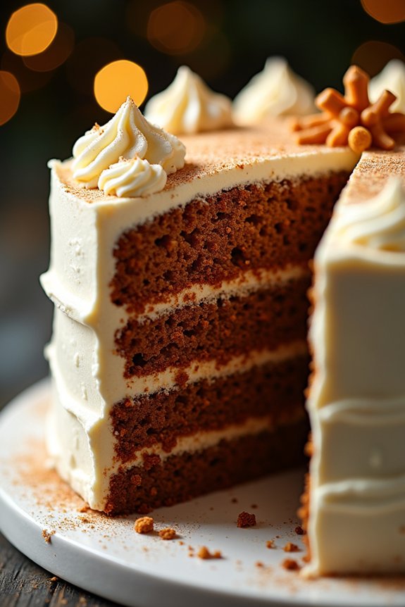 festive gingerbread layer cake