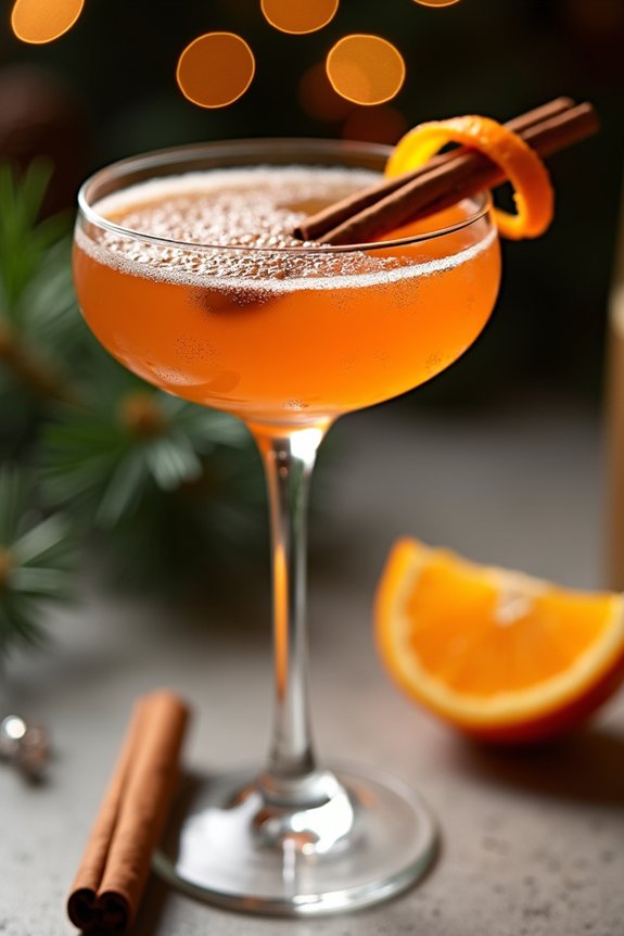 festive gingerbread prosecco cocktail