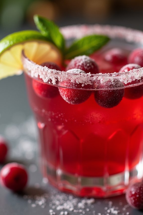 festive holiday cranberry margarita