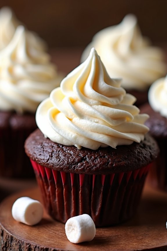 festive hot chocolate cupcakes