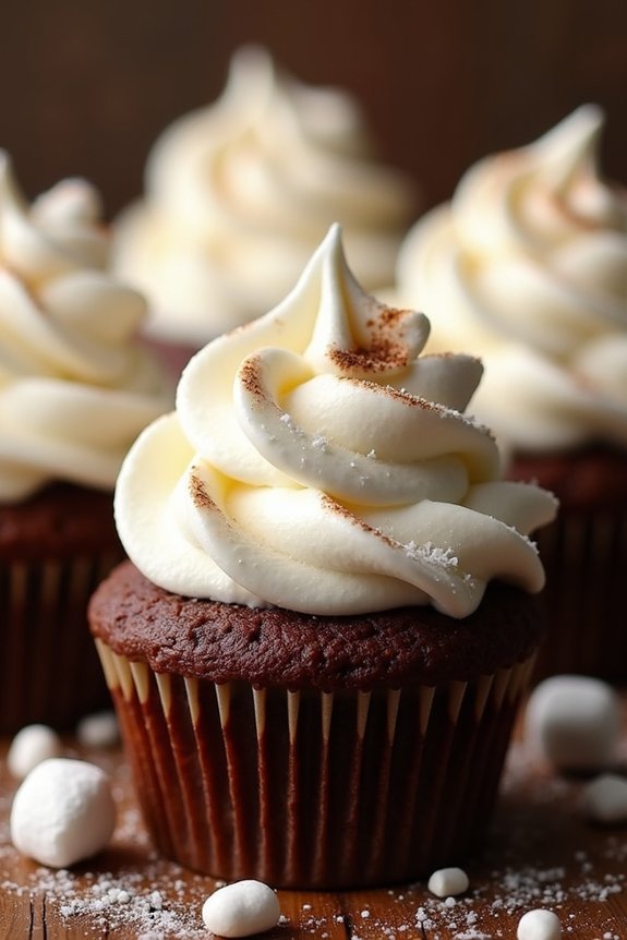 festive hot cocoa cupcakes