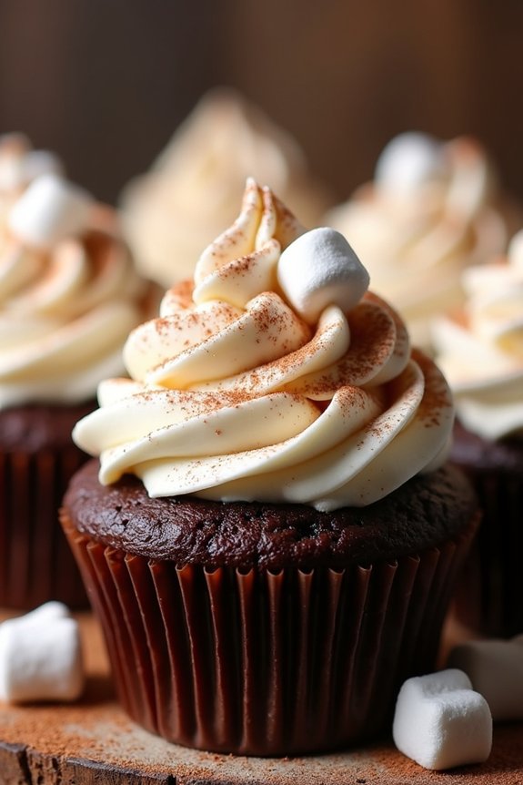 festive hot cocoa cupcakes