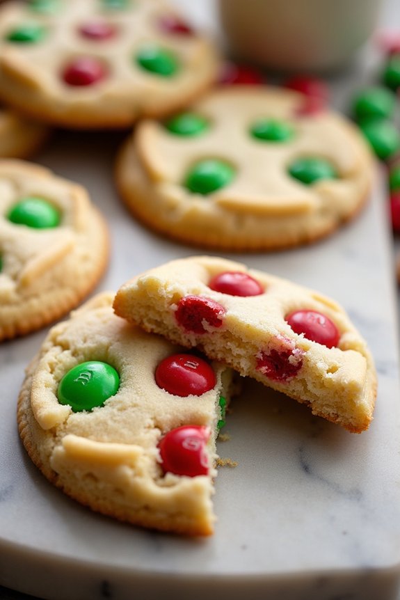festive m m shortbread cookies