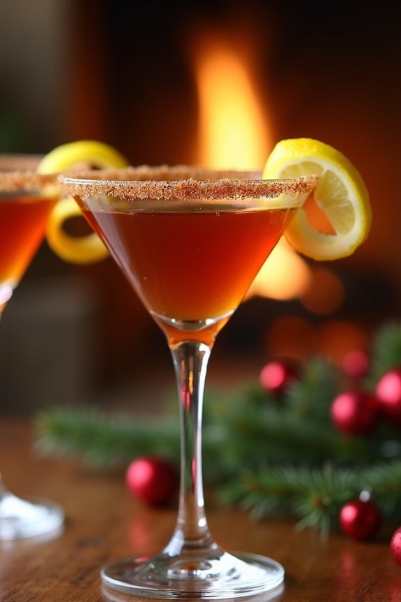 festive maple bourbon cocktail