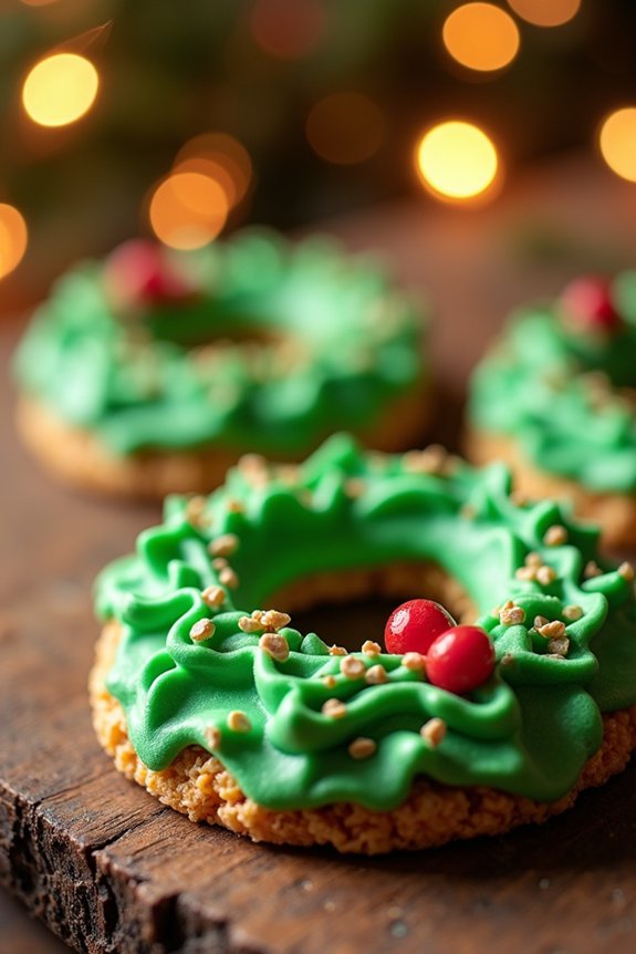 festive marshmallow wreath treats